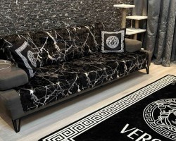 شرشف كنب / سجاد شمواه ماربل مقاس 160 × 200 وجه / كفر كنب شامواه ماربيل