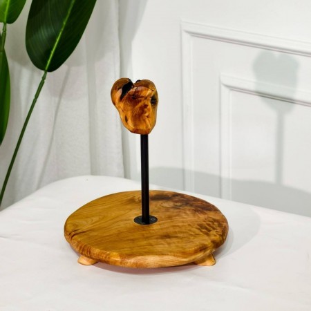 مضيفة مدور ديكور خشب بامبو ثقيل طبقة في الوسط حامل مقبض 26 سم