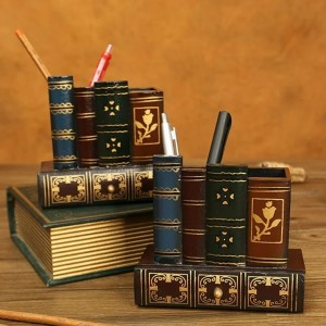 فازه / تحفة حامل اقلام شكل كتب ديكور سميت