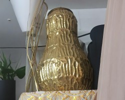 فازة - تحفة نحاس شكل يقطين ديكور حجم كبير