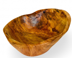 صحن جاط مجور مدور خشب هندي طبيعي بامبو  8 انش 20.5 سم