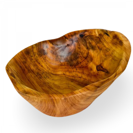صحن جاط مجور مدور خشب هندي طبيعي بامبو  8 انش 20.5 سم