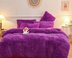 لحاف مجوز شعر نافر 6قطع كينج سايز