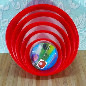 طقم منخل طحين بلاستيك سادة مع شبك 5 قطع احجام