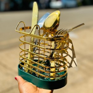 حمالة معالق وشوك ذهبية RACK FLZ-K018