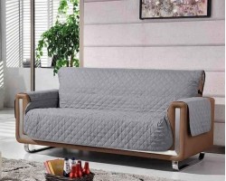 طقم - وجه غطا كنب / كفر كنب كامل 7 مقاعد مع ايدي مايكروفايبر لون سكني