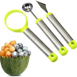 طقم سكاكين تقطيع وتشكيل وتزيين فواكه ثلاثة قطع