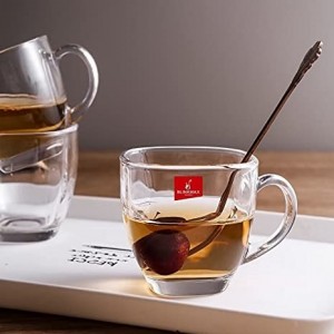 طقم كاسات شاي زجاج شفاف مع يد 6 قطع LIFE VOGUE