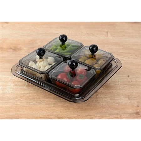 طقم تقديم مكسرات / كاندي صحون بلاستيك 4 قطع