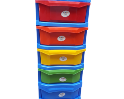 سلة خضار اسود مع جرارات بلاستيك ملون حجم وسط اردني TOPOP