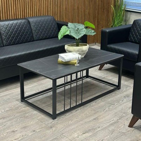 طقم طاولات وسط مدور عمدان 5 عمدان وجه رخام ملون متداخل قطعتين