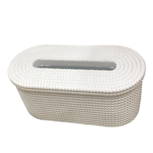 علبة - بكيت محارم بيضاوي عظم ابيض حبل مجدول