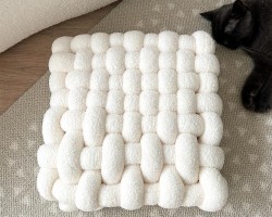 مقعد ببلز مصوف اوفوايت سكري 35 ×35 سم AF085-4