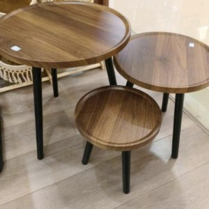 طقم اسكملات خشب مدور مع حيف