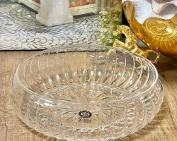 جاط تقديم فواكه زجاج 25 سم مجور محزز صحن مصري