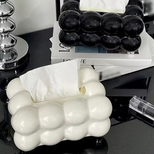 علبة حافظة محارم بابلز ابيض / اسود اكريليك