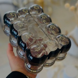 علبة حافظة محارم بابلز شفاف مدرج اسود اكريليك