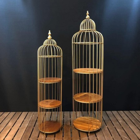 طقم قفص زواية 2 قطعة ذهبي مع وجه خشب 3 دور طقم قفص زواية 2 قطعة ذهبي مع وجه خشب 3 دور