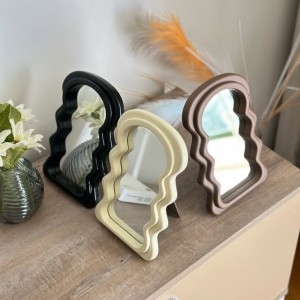 مرايا مكتبية زجاج اطار بلاستيك ترندات موج البحر حجم صغير