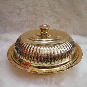 جاط مقلوبة - تقدبم طعام مع غطاء ذهبي 40  سم