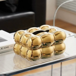 علبة حافظة محارم بابلز ذهبي اكريليك