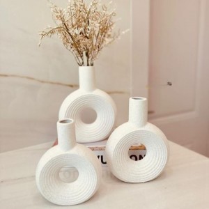 طقم فازات سيراميك قطعتين بوهيمي دوائر داخلية مع رقبة 3 قطع