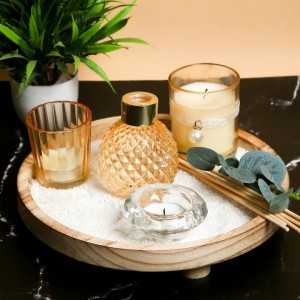 طقم مبخرة مع شمع هدية معطر عيدان + 3شمع + كاستين