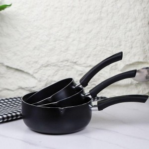 طقم كسرولات جرانيت اسود 16/18/20سم MILK POT 6PCS SET 16-18-20CM غلايات حجم كبير - غلاية حليب - قلاية بطاطا - مقلى بطاطا