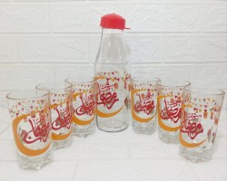 طقم كاسات شراب مع قارورة رمضان 7 قطع