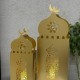 طقم فوانيس رمضان معدن مع حمالة قطعتين لون اسود - ذهبي طقم فوانيس رمضان معدن مع حمالة قطعتين لون اسود - ذهبي
