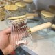 غلاية قهوة زجاج بايركس محزز مع يد وغطاء بامبو غلاية قهوة زجاج بايركس محزز مع يد وغطاء بامبو