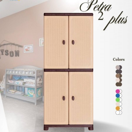 خزانة بلاستيك ثقيل صب بترا بلس صناعة اردنية حجم كبير اربعة ابواب مع رفوف اضافية