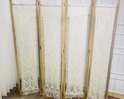 قاطع خشب ثقيل مقاس 180 × 45 × 4 دفات مع مكرميه صناعة يدوية