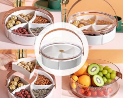 مضيفة تقديم كاندي اكريليك مقطع مع غطاء وحمالة مثلثات 6 قطع تفضيل كاندي / مكسرات