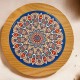 كوستر خشب مدور مزخرف اسلامي كوستر خشب مدور مزخرف اسلامي