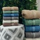 منشفة بامبو تركي قطن ثقيل 100 × 150 سم منشفة سادة محزز الوان على الطرف عتبة