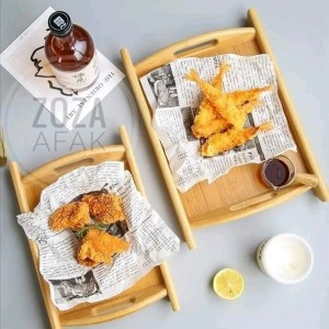 طقم صواني خشب بامبو قطعتين