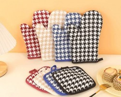 طقم كف ساخن مع مسكة مربعة كروهات ملون mergarc 2 قطعة