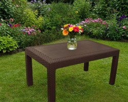 طاولة وسط بلاستيك رتان  مستطيل 92 × 57 سم