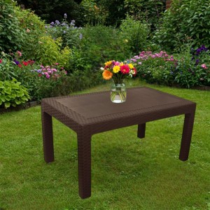 طاولة وسط بلاستيك رتان  مستطيل 92 × 57 سم