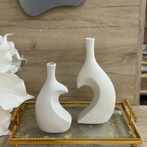 طقم تحف / مزهريات بوهيمي شكل قلب  قطعتين