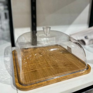 مضيفة تفضيل خشب بامبو مربع مع غطاء بلاستيك 30 - 35 سم مضيفة تفضيل خشب بامبو مربع مع غطاء بلاستيك 30 - 35 سم