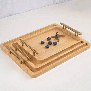 طقم صواني بامبو بيضاوي مستطيل 3 قطع