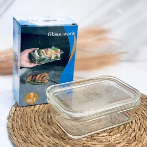 لابايركس زجاج بغطاء مستطيل مقاس 15 × 10 سم - علبة تخزين طعام زجاج