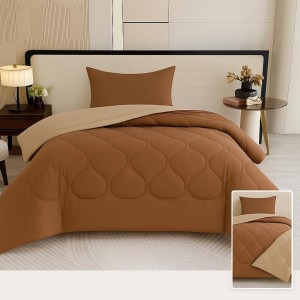 طقم لحاف مفرد 3 قطع سادة دبل فيس