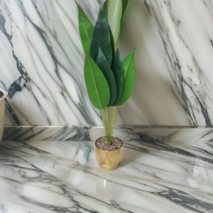 قوار بورسلان مذهب ورق كبير شجر موز 60 سم