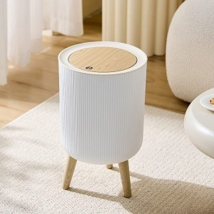 سلة مهملات غطا بامبو مع ارجل قواعد بلاستيك بيضاوي - مدور - مربع / دلو / سطل سلة مهملات غطا بامبو مع ارجل قواعد بلاستيك بيضاوي - مدور - مربع / دلو / سطل