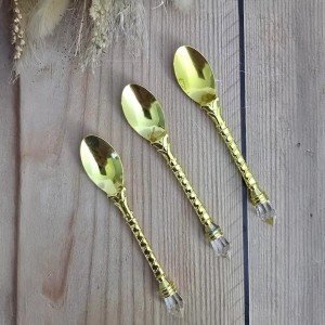 معالق قرفة ذهبي - فضي عدد 6 قطع حجم وسط