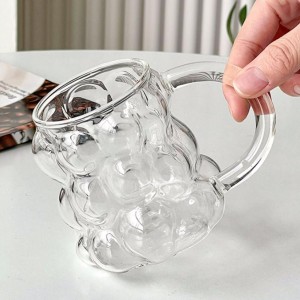 كاس / ماج زجاج ببلز مع يد  BUBBLES   350 مل