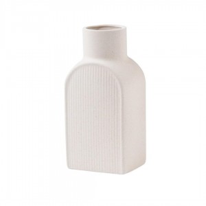 فازة بوهيمي ابيض مزهرية علبة عطر محزز طويل ثقيل